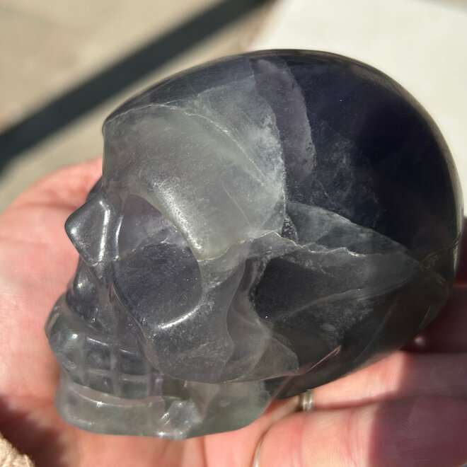Rainbow Fluorite  Skull Large 1.6 lbs (726g)