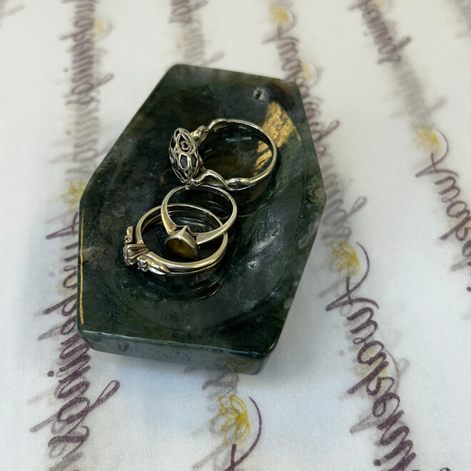 Moss Agate Trinket Tray 180g - 3.5''