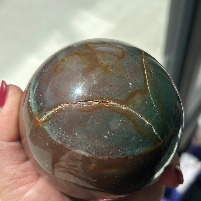 Ocean Jasper Sphere 92mm - 2lbs 6.7oz
