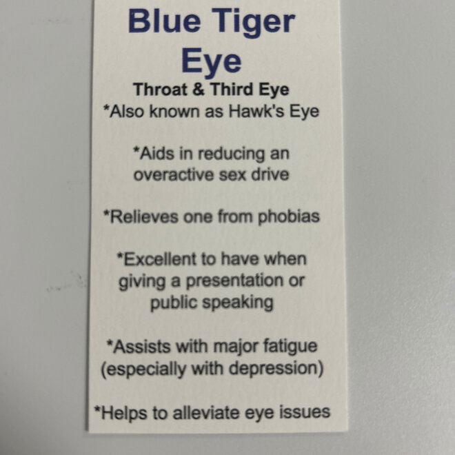Blue Tigers Eye (Hawks Eye)Tower Point Generator- Medium (3-4")