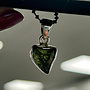 Moldavite Pendant - Sterling Silver - Rough Raw Natural 2.7 grams