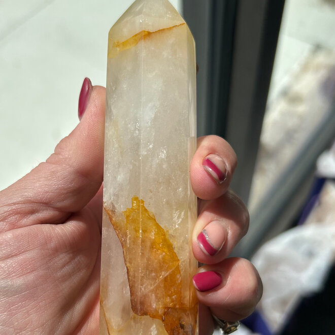 Golden Healer Quartz (Yellow Hematoid) Tower Point Generator - Large 5''