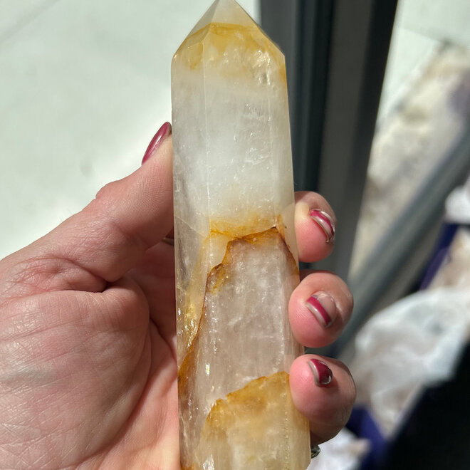 Golden Healer Quartz (Yellow Hematoid) Tower Point Generator - Large 5''