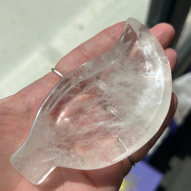 Clear Quartz Leaf Trinket Dish