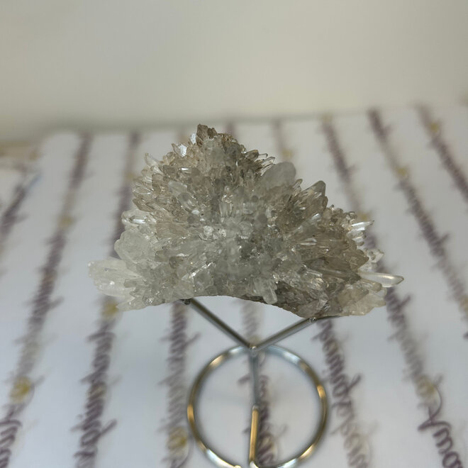 Lemurian Seed Crystal Cluster  4.6oz -&  Metal Display Stand