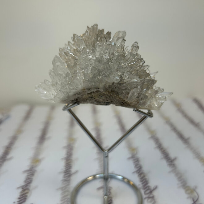 Lemurian Seed Crystal Cluster  4.6oz -&  Metal Display Stand