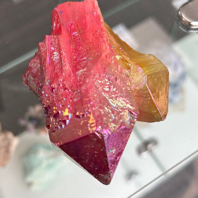 Titanium Aura Quartz (Rainbow Aura) Double Point 10.2oz