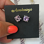 Amethyst  Stud 8mm Sterling Silver Earring
