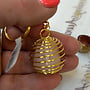 Gold Plated Spiral Cage Keychain (Stone not included)