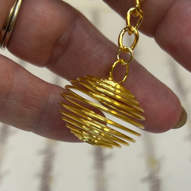 Gold Plated Spiral Cage Keychain (Stone not included)