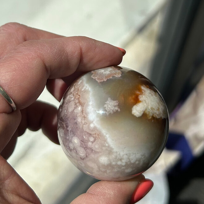 Flower Agate (Cherry Blossom) Sphere Orb - 50mm
