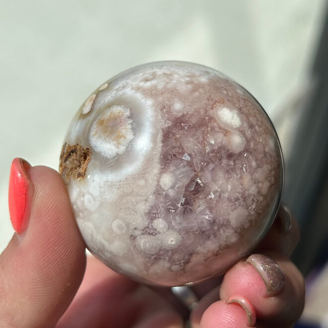 Flower Agate (Cherry Blossom) Sphere Orb - 50mm