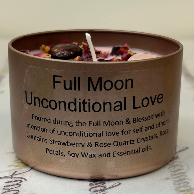 Full Moon Unconditional Love Candle Soy 8 oz by Angel Whispers