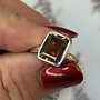 Faceted Smokey Quartz Ring Sterling Silver Size 10