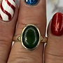 Nephrite Jade Oval Sterling Silver Ring Size 9