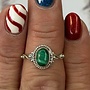 Malachite Oval Sterling Silver Ring Size 8