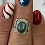 Labradorite Oval Sterling Silver Ring Size 8