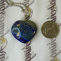 Lapis Lazuli Heart 1'' Pendant on  Silver Plated Chain