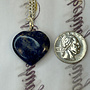 Sodalite Heart 1'' Pendant on Silver Plated Chain