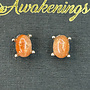 Sunstone Sterling Silver 925 Earring Studs 5x7mm