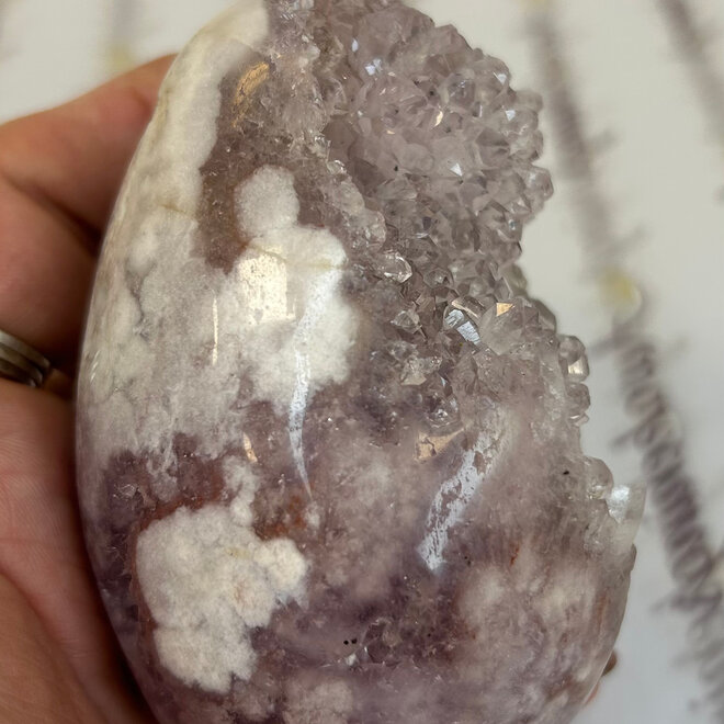 Pink Amethyst Druzy Egg 14.3 oz
