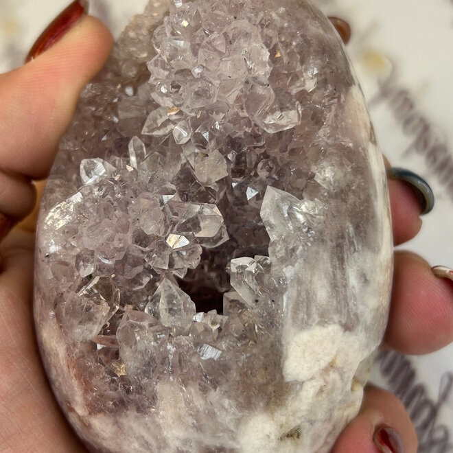 Pink Amethyst Druzy Egg 14.3 oz