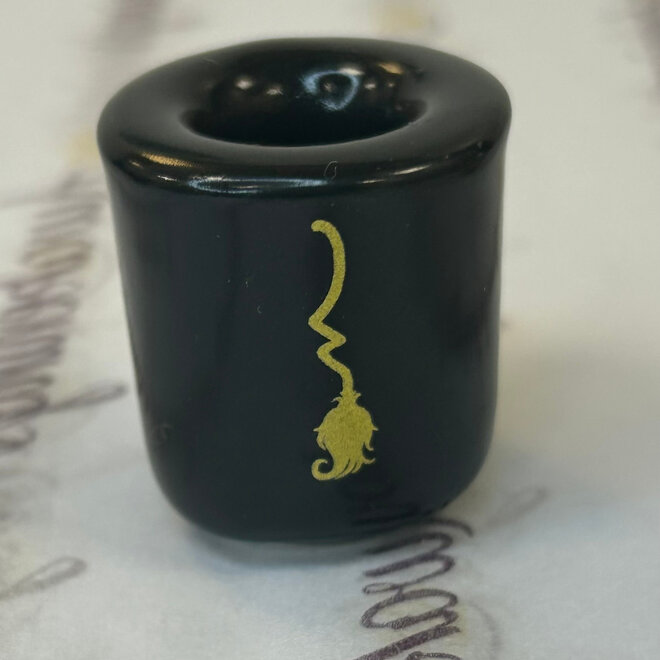 Mini Magic Ritual Candle Holder Witch's Broom 1" Ceramic - Chime Spell