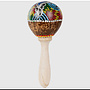 Single Hand Painted Maraca Large Aprox. 10'' Long