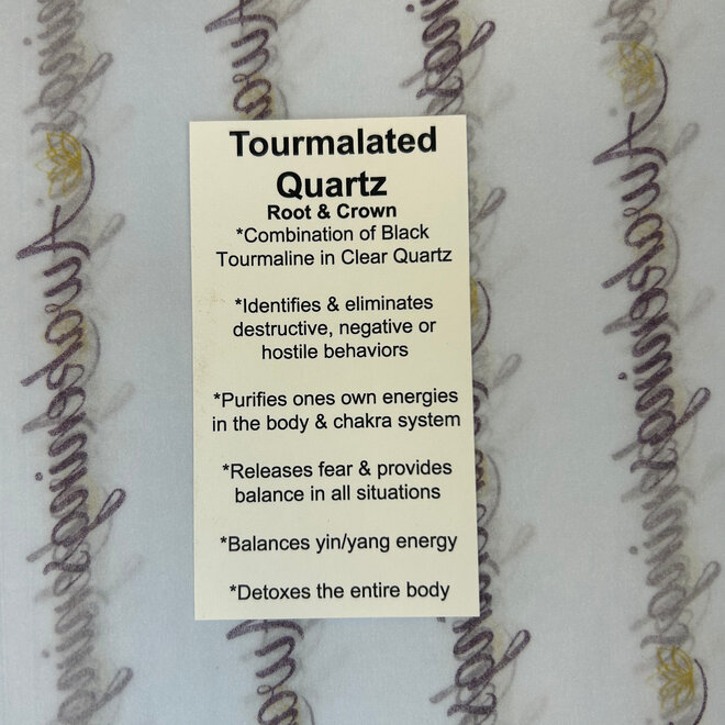 Clear Quartz with Black Tourmaline (Tourmalated Quartz) Bracelet- 8mm Tourmalinated