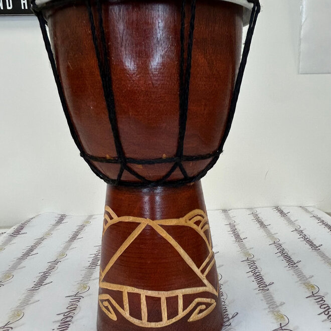 Small Djembe Mahogany Hand Drum 8'' Tall