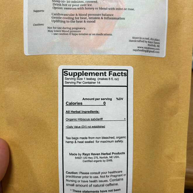 Rayz Haven Hibiscus Flower Infusion Tea