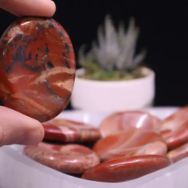 Red Jasper Worry Stones - Oval