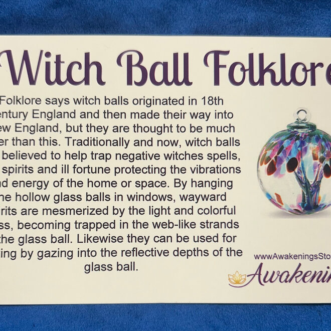 Witch Ball - Red, Yellow, Green Swirl - 5"