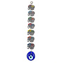 Lucky 7 Parade of Elephants Evil Eye -16'' Wall Hanging