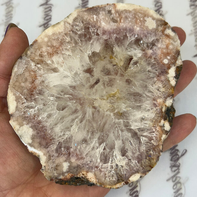 Pink Amethyst Slice Slab Flat - XL