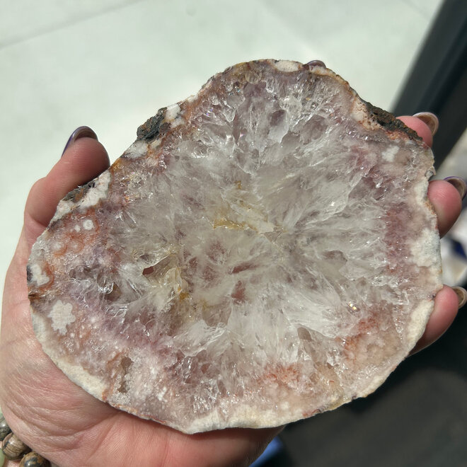 Pink Amethyst Slice Slab Flat - XL
