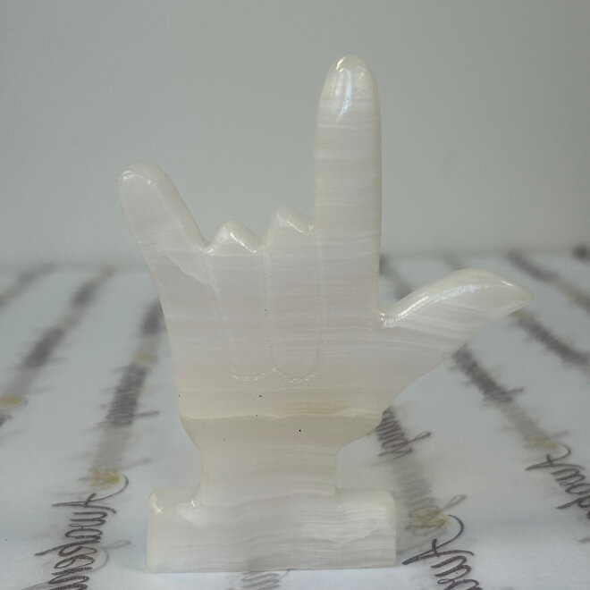 Pink Calcite ASL I Love You Hand