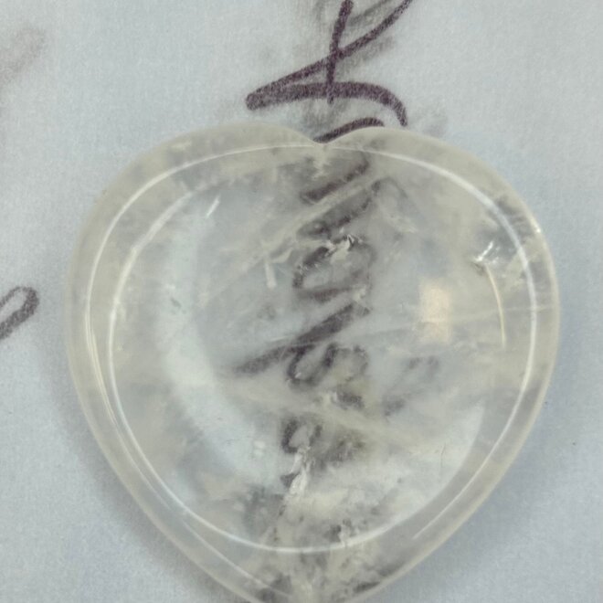 Clear Quartz Worry Stone Heart