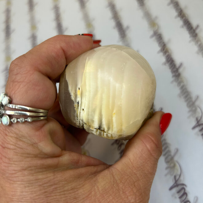 White Calcite Skull Medium