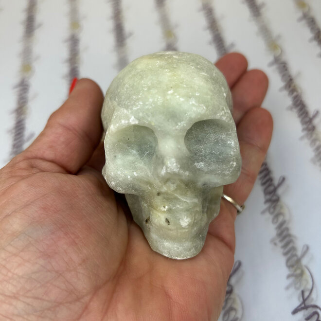 Green Jade  Skull Medium Unpolished