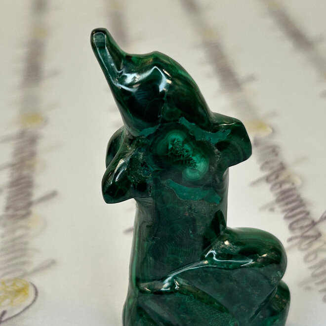 Malachite Dolphins - Medium 3" Animal Carving
