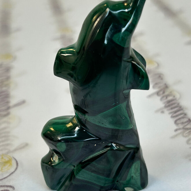 Malachite Dolphins - Medium 3" Animal Carving