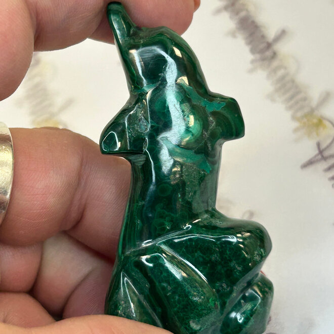 Malachite Dolphins - Medium 3" Animal Carving