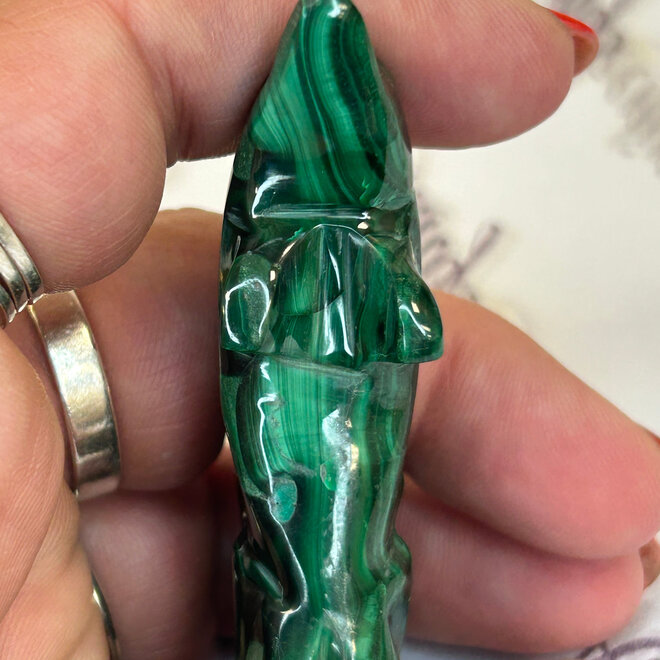 Malachite Dolphins - Medium 3" Animal Carving