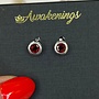 Garnet Stud 5mm Sterling Silver 925