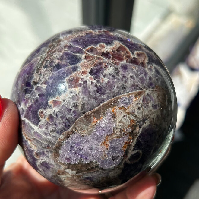 Chevron (Dream) Amethyst Sphere - 90mm