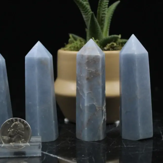 Angelite Tower Point Generator - Medium (3 - 4")