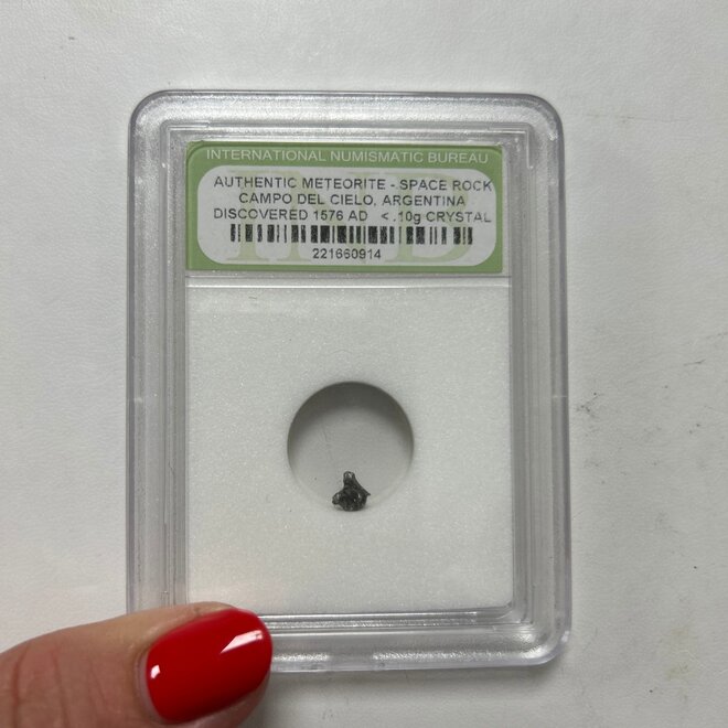 Authentic Meteorite - Space Rock Campo Del Cielo, Argentina Discovered 1576 AD < .10g - International Numismatic Bureau
