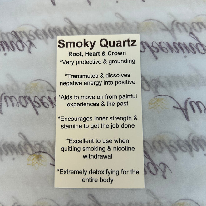 Smokey Quartz Palm Pillow Large 2.6oz Rainbow Inclusions
