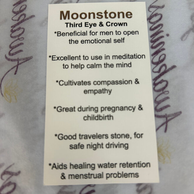 Moonstone Puffy Heart - Large  2.5'' x 2'' High Flash